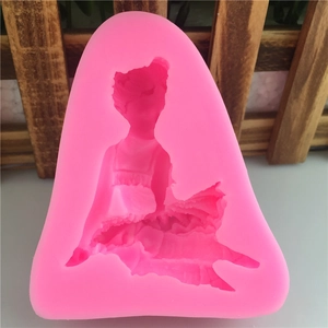 Pink silicone ballet dancer mold for handmade fondant cake decorating and DIY crafts