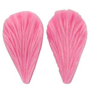 Pink silicone leaf vein petal molds for fondant cake decoration and chocolate crafting
