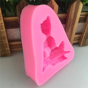 Pink silicone ballerina fondant mold for cake decorating and handmade soap crafts
