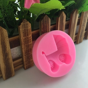 Pink silicone baby stroller mold for DIY fondant, chocolate, and resin crafts decoration