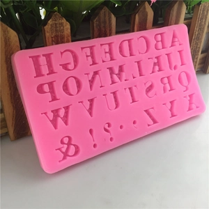 Pink silicone mold featuring 26 uppercase English letters for DIY baking and handmade crafts