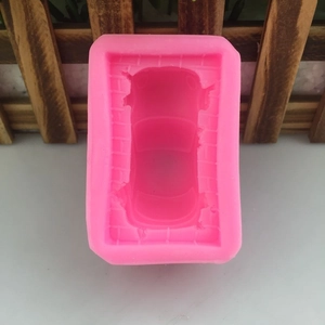 Pink 3D car shaped silicone mold for DIY car aromatherapy and fondant cake making