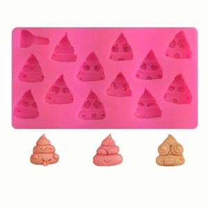Poo Emoji Silicone Mold Poop Shape Fondant Chocolate Candy Cake Decorating Tool Pink Flexible DIY Baking Kitchen Tray