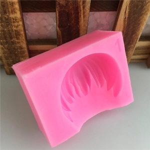 Pink silicone mold for short hair style fondant cake decoration and DIY crafts