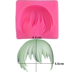 Moule en silicone pour coiffure courte pour fondant et chocolat avec forme de cheveux anime