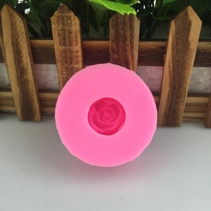 Pink silicone mold for DIY rose-shaped fondant or chocolate with floral textures
