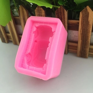 Pink silicone 3D car shaped mold for DIY aromatherapy soap and fondant cake baking