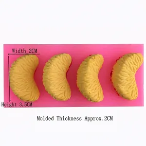 Orange segment silicone mold with 4 cavities for fondant cake and soap making