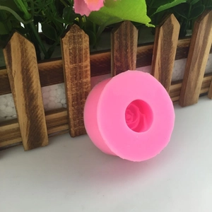 Pink 3D rose flower silicone mold for DIY soap, candle and fondant cake decorating