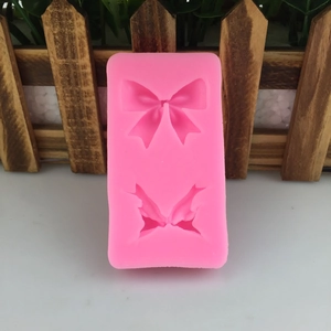 Moule rectangulaire en silicone rose à double nœud pour décoration de gâteaux