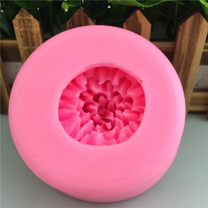 Pink silicone flower mold for handmade fondant cake and aromatherapy candle making