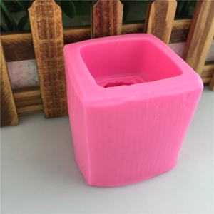 Pink silicone mold with wood grain texture for cactus cactus soap and fondant cake making