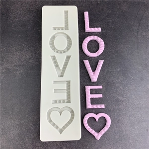 LOVE Letter Heart Silicone Mold For Cake Decoration Fondant Chocolate Handmade Baking DIY Craft Mold Valentine's Day Accessory