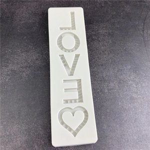 White silicone LOVE heart letter mold for cake decoration and DIY chocolate crafting