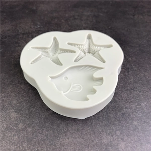 Moule en silicone étoile de mer et poisson tropical pour décoration de gâteau fondant