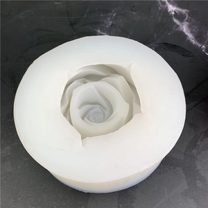 3D rose flower shaped white silicone mold for fondant cake decorating and handmade crafts