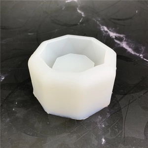 Translucent white octagonal silicone mold for DIY succulent pots and craft projects