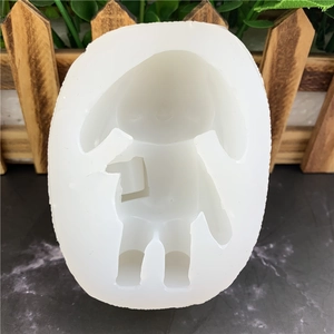 Stampo in silicone a forma di coniglio carino per sapone e gesso con orecchie lunghe