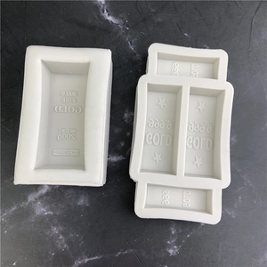 Grey silicone gold bar molds with 999.9 fine gold engraving for resin and cake fondant