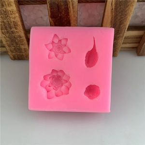 Pink silicone mold for lotus flower and koi fish fondant cake decorating tools