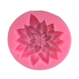 Pink silicone flower mold for fondant chocolate and resin craft with 3D floral petals