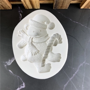 Weihnachtsbär Silikonform für Fondant und Schokolade DIY Backen mit klaren Texturen