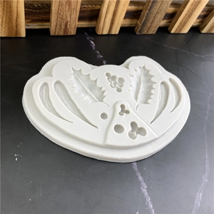Holly leaf and red berry silicone fondant mold for DIY cake decorating and resin art