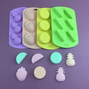 Fruchtform Silikon Eiswürfelform Erdbeere Wassermelone Zitrone Ananas DIY Schokolade Süßigkeiten Backwerkzeug Kuchenform