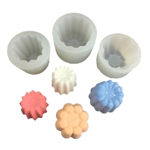 Silicone canele mold for cakes, chocolate, and soap with textured cylindrical finish