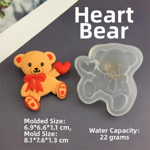 Silicone mold dimensions 8.1x7.6cm with 6.9x6.6cm bear shaped cavity for DIY craft