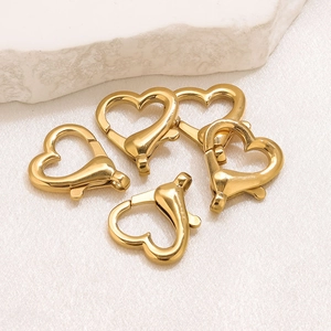 Set di cinque anelli a molla a forma di cuore in acciaio inossidabile per gioielli e DIY
