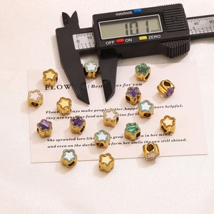 Macro view showing 10.1mm star bead size measured with a digital caliper for DIY jewelry