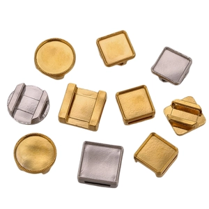 Polished gold and silver stainless steel slide charms for DIY jewelry making sets