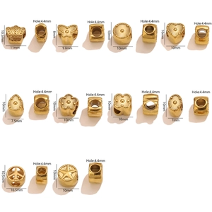 Set perline fai-da-te in acciaio inossidabile placcato oro 18K con vari motivi