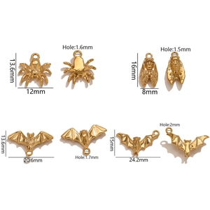 18K gold plated stainless steel animal charms for DIY jewelry making sets