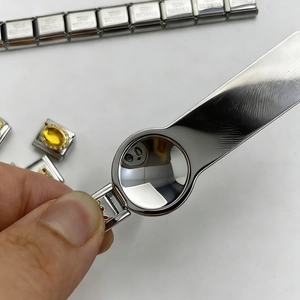 Italian charm bracelet linking tool in stainless steel with yellow gemstone charm