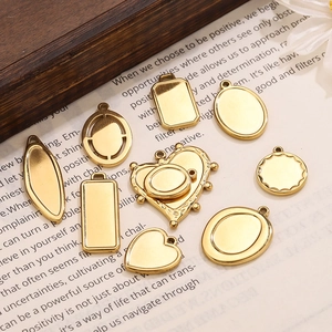 Pendentifs en acier inoxydable doré cœur et géométriques pour bijoux DIY et artisanat