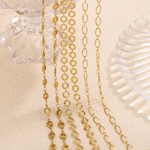 Minimalist gold stainless steel chain jewelry collection in various link designs