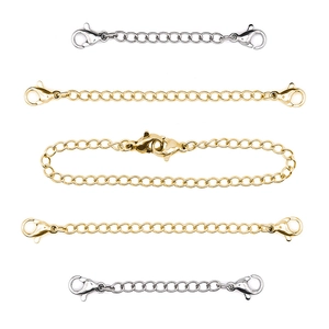 Chaîne d'Extension en Acier Inoxydable Avec Fermoir Mousqueton DIY Collier Bracelet Extenseur Or Argent Plqué Bijoux