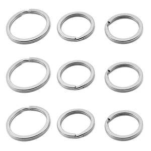 Anneau Porte-clés Plat en Acier Inoxydable 304 Argent Métal Boucle Pour Accessoires de Création de Bijoux DIY Poli Durable