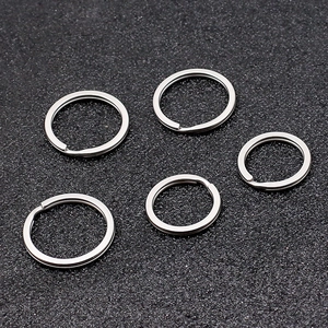 Lot de cinq anneaux brisés en acier inoxydable 304 poli pour bijoux DIY et porte-clés