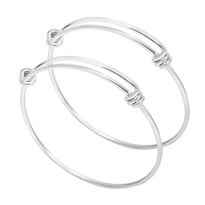 Minimalist Stainless Steel Adjustable Bangle Bracelet For Women DIY Jewelry Accessories Polished Silver Tone Coil Wire Hand Cuff