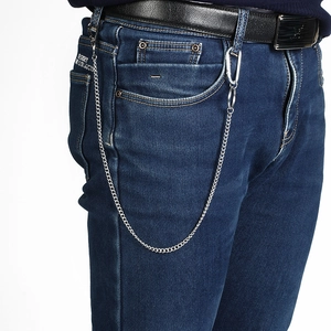 Chaîne de Pantalon Punk en Acier Inoxydable pour Hommes Femmes Chaîne de Taille de Jean Argent Avec Mousqueton
