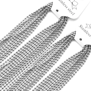 Edelstahl Kugelkette Halskette DIY Schmuckzubehör Herren Damen Silberton Rundperlenkette Verbindungsglied 45-60cm