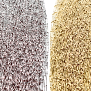 Polished stainless steel beaded O-chain in gold and silver for DIY jewelry making