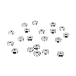 Cuentas espaciadoras de acero inoxidable plateado para bisutería y pulseras DIY