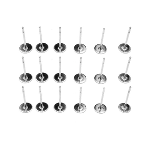 18 pieces of silver stainless steel flat pad earring posts for DIY jewelry making
