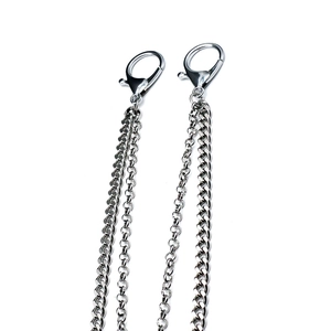 Punk style multi-layer stainless steel trousers chain with secure lobster clasps