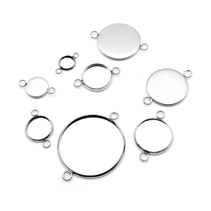 Roestvrijstalen ronde hangerhouders met dubbele lus voor het maken van eigen sieraden DIY