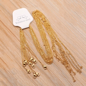 Goldene Edelstahl Gliederkette Halskette mit Karabinerverschluss und Verlängerung